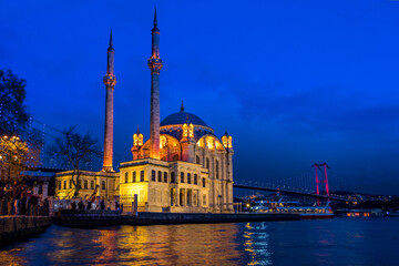Ortaköy Mosque by night,Istanbul, Turkey,Turkish