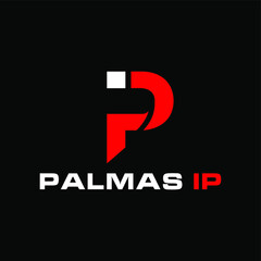 P letter monogram logo, PP black and white mockup invitation or business card emblem, decorative sign 