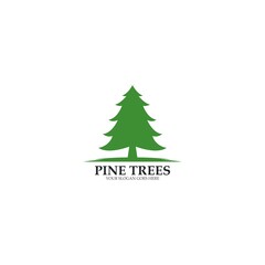 Pine tree logo template vector icon illustration