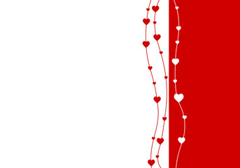 Abstract Valentines Day background with red hearts. Place for copy\text