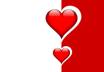 Abstract Valentines Day background with red hearts. Place for copy\text