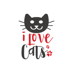 I Love Cats Quote Lettering
