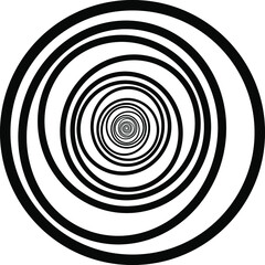 Abstract black rotated circles. Vector illustration. Design element for logo, sign, symbol, web pages, prints, posters, template, monochrome pattern and abstract background