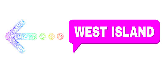 West Island and send left vector. Rainbow colored mesh send left, and conversation West Island cloud frame. Conversation colored West Island cloud has shadow.