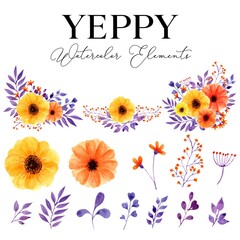 Yeppy Floral Elements Vector