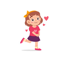 cute little kid girl feeling loved expression gesture