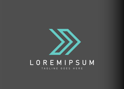 Forward arrow logo design. Vector illustration of abstract forward arrows line icon design. Modern logo design with line art style.Modern logo design with line art style.