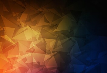 Dark Orange vector polygon abstract background.