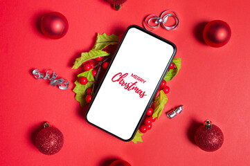 christmas card with ribbon