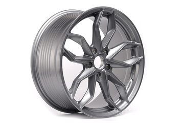 Beautiful car wheels isolated on white background