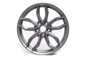 Beautiful car wheels isolated on white background