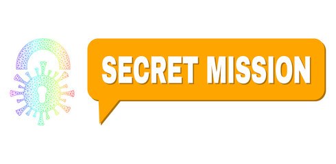 Secret Mission and viral lockdown vector. Spectral colorful mesh viral lockdown, and conversation Secret Mission cloud frame. Conversation colored Secret Mission cloud has shadow.