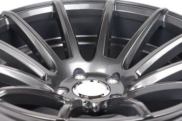 Beautiful car wheels isolated on white background