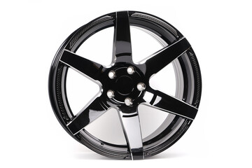 Beautiful car wheels isolated on white background