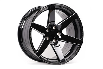 Beautiful car wheels isolated on white background