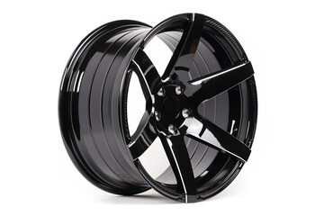 Beautiful car wheels isolated on white background