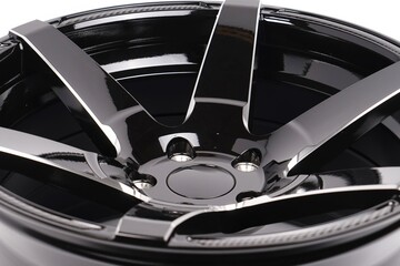 Beautiful car wheels isolated on white background