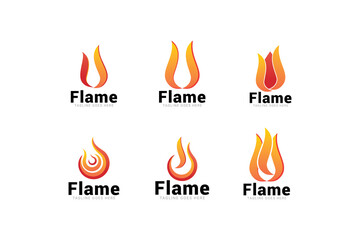 Flame logo icon vector template.