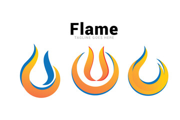 Flame logo icon vector template.