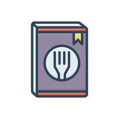 Color illustration icon for recipe