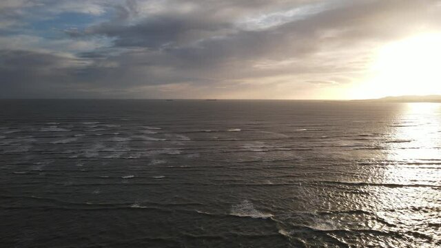 Longitudinal waves of Poolbeg Dublin port Europe