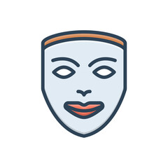 Color illustration icon for mask 