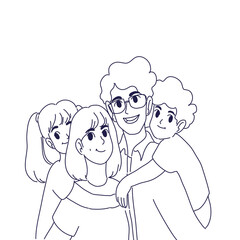 Family cartoon illustration 