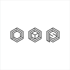 hexagone icon set design