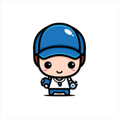 Cute trainer character vector design