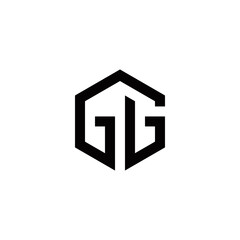 g gg initial logo design vector template