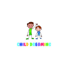 Happy children and kids logo design vector. Education, children day, school logo concept