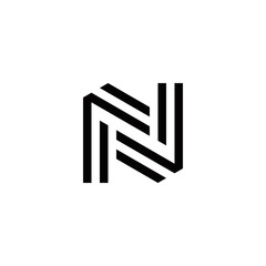 n f nf fn initial logo design vector