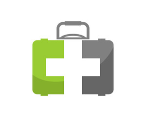 Obraz premium Medical kit with medical symbol in the middle