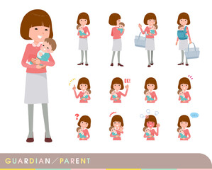 Fototapeta premium flat type Straight bangs women_guardian