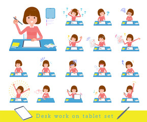 flat type Straight bangs women_Study-tablet