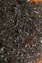 Metal wire for kitchen dishes cleaning macro modern background high quality prints