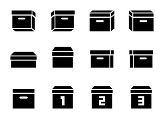 箱,ボックス,荷物,ダンボール等のアイコンセット