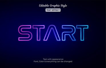start glow light effect Editable Text Effect