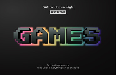 Games with underglow light, Editable Text Effect