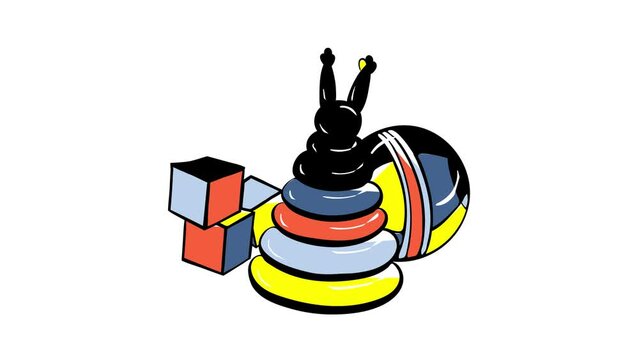 Cube toys icon animation best on white background for any design