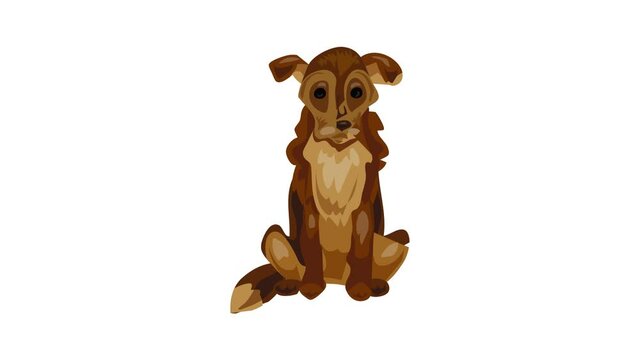 Old dog icon animation best on white background for any design