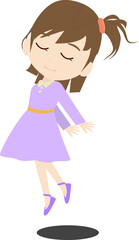 元気よくジャンプする可愛い女の子供のイラスト Wall Mural Foolchico 元気よくジャンプする可愛い女の子供のイラスト Wall Mural Foolchico