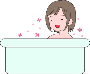 お風呂に入る女性