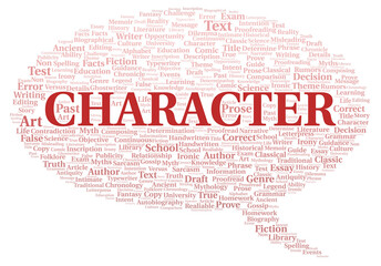 Character typography word cloud create with the text only