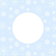 Merry Christmas and Happy New Year festive background with snowflakes. Place for text. Vector illustration.