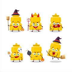 Halloween expression emoticons with cartoon character of mustard
