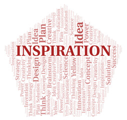 Inspiration typography word cloud create with the text only.