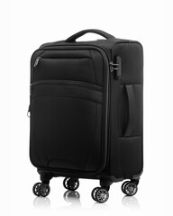 Travel suitcase isolated on white.