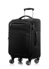 Travel suitcase isolated on white.