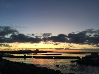 Fototapeta na wymiar New York Harbor Sunset